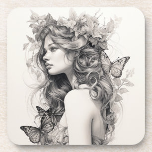 Classic Elegant Script Wedding Rehearsal Dinner Beverage Coaster
