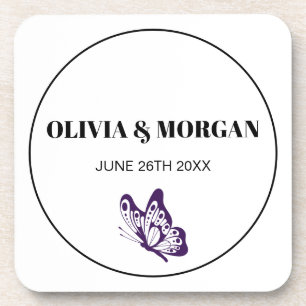 Classic Elegant Script Wedding Rehearsal Paper Beverage Coaster