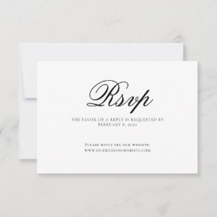 Classic Elegant Script Wedding RSVP Card