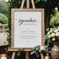 Classic Elegant Script Wedding Signature Cocktails