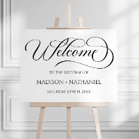 Classic Elegant Script Wedding Welcome Sign