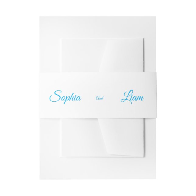 classic elegant simple clean blue text Belly Band (Front Example)