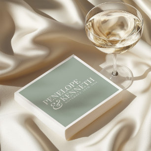 Classic Elegant Simple Custom Wedding Dusty Sage Napkins