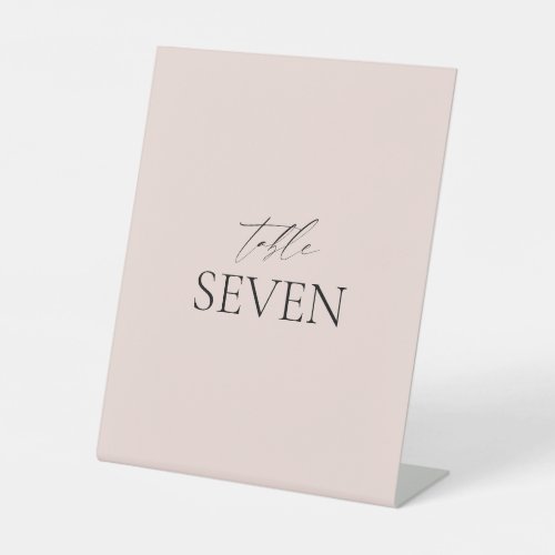 Classic Elegant Soft Pink Wedding Table Number Pedestal Sign