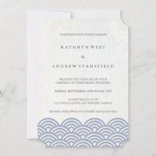 Classic Elegant Soft Purple + White Beach Wedding Invitation