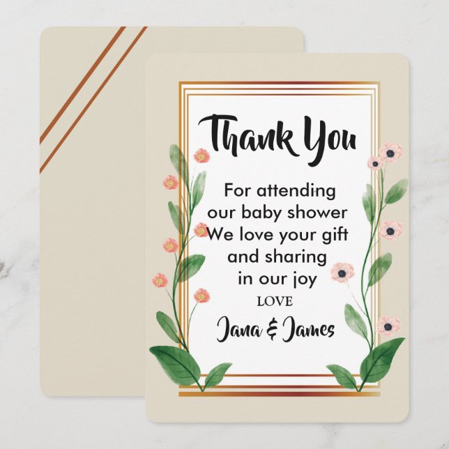 Classic & Elegant Sophisticated   thank you Invitation (Front/Back)