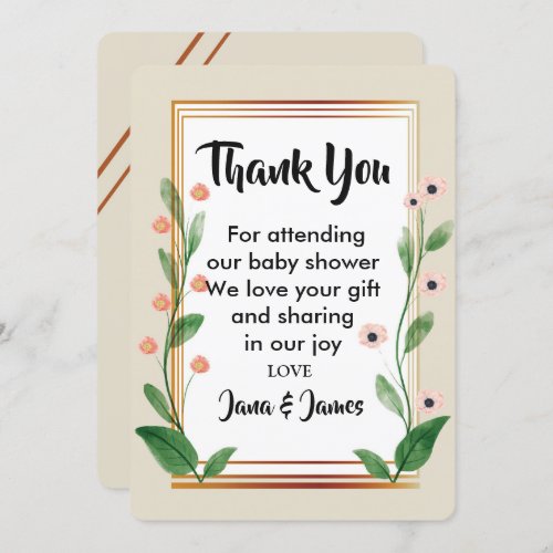 Classic  Elegant Sophisticated   thank you Invitation