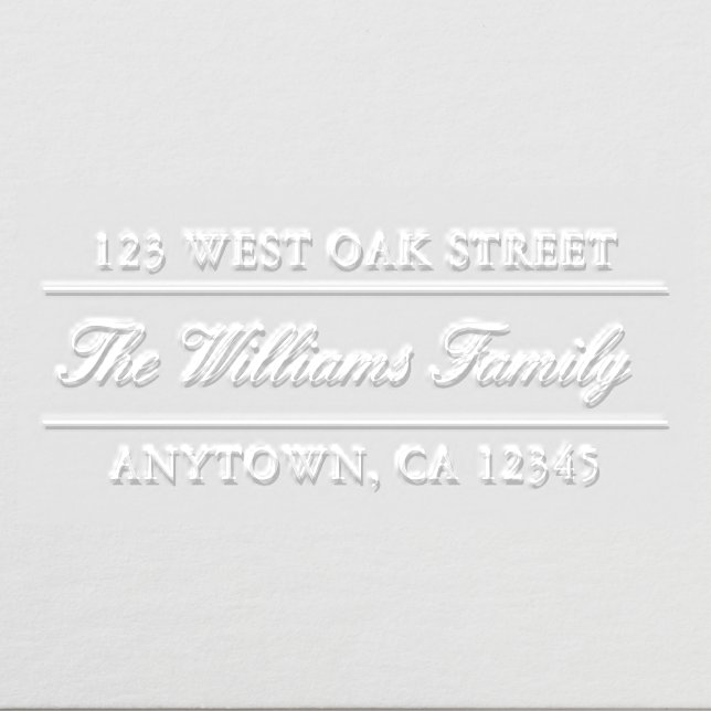 Classic Elegant Split Address Return Address Embosser (Design)