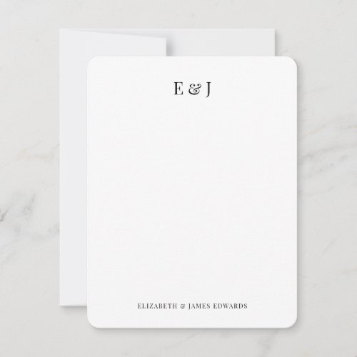 Classic Elegant Stylish Ampersand Couple Initials Note Card