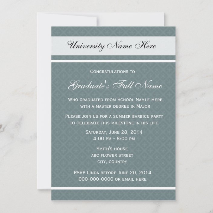 Classic, elegant, stylish formal graduation party invitation | Zazzle.com