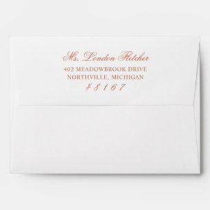 Classic Elegant Terracotta Orange Wedding Mailing Envelope