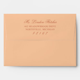 Classic Elegant Terracotta Peach Wedding Envelope