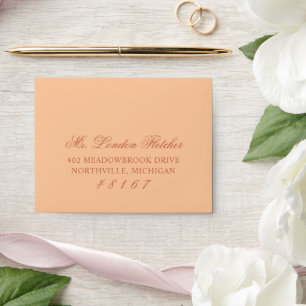 Classic Elegant Terracotta Wedding RSVP Envelope