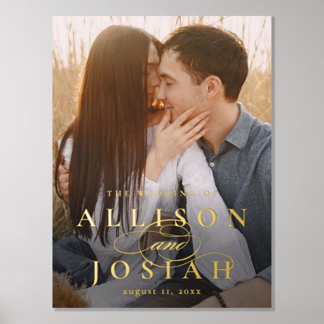 Classic Elegant Type Photo Wedding Foil Prints (Front)
