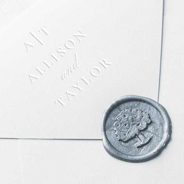 Classic Elegant Typographic Wedding Monogram Embosser (Elegant Couples Wedding Monogram and Names Envelope and Invitation Stationery Embossers.)