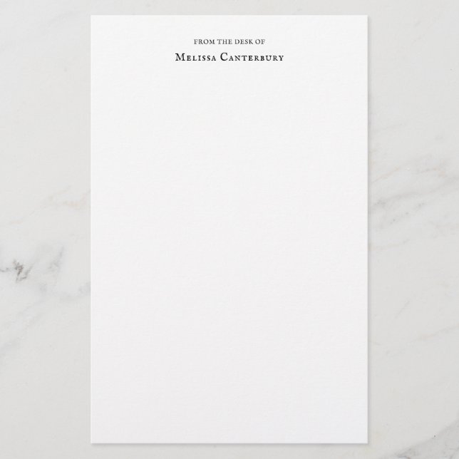 Classic Elegant Typography From the Desk Monogram Stationery (Front)