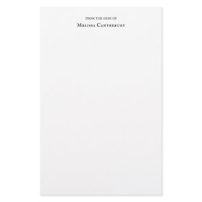 Classic Elegant Typography From the Desk of Name  Stationery