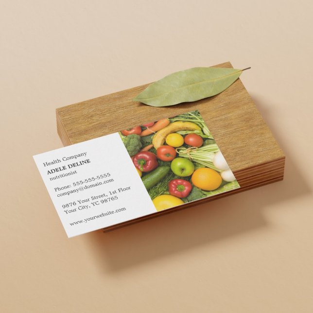 Classic Elegant Vegetable Nutritionist Coach Business Card (Creator Uploaded)