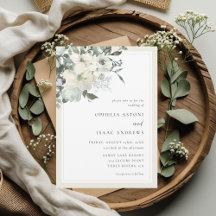 Classic Elegant Vintage Cream Floral Wedding 