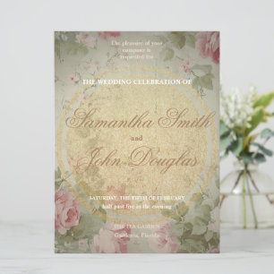 Classic Elegant Vintage Pink Roses Watercolor