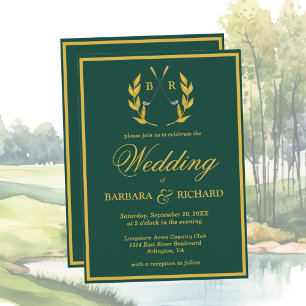 Classic Elegant w/Details Golf Theme Wedding Invitation