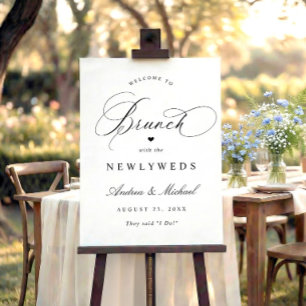 Classic Elegant Wedding Brunch Welcome Sign