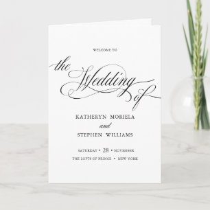 Classic Elegant Wedding Ceremony Folded Program