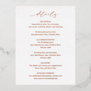 Classic Elegant Wedding Foil Enclosure Card