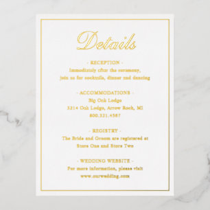 Classic Elegant Wedding Foil Enclosure Card