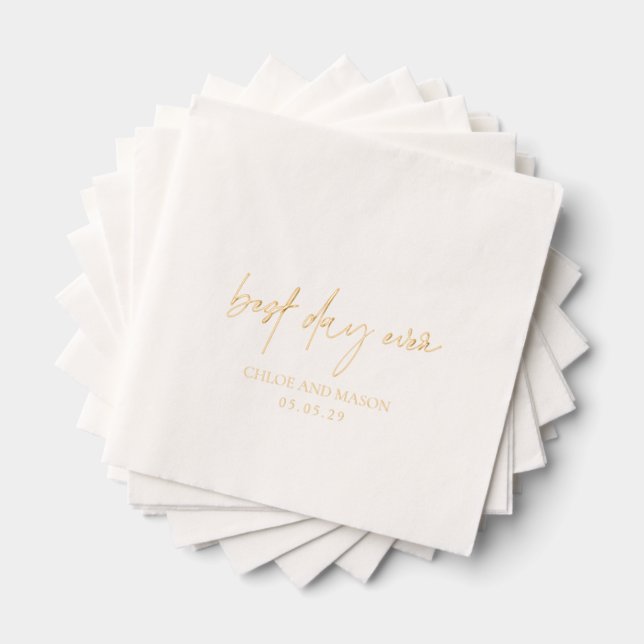 Classic Elegant Wedding Foil Napkins (Insitu (Stacked))