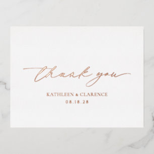 Classic Elegant Wedding Foil Thank You Card