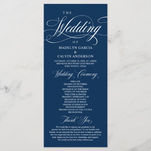 Classic Elegant Wedding Foldable Program