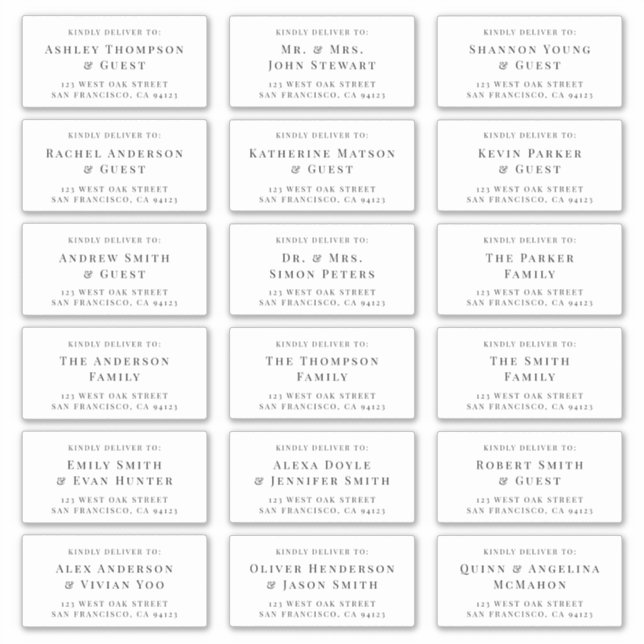 Classic & Elegant Wedding Holiday Mailing Label (Front)