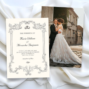 Classic elegant wedding invitation
