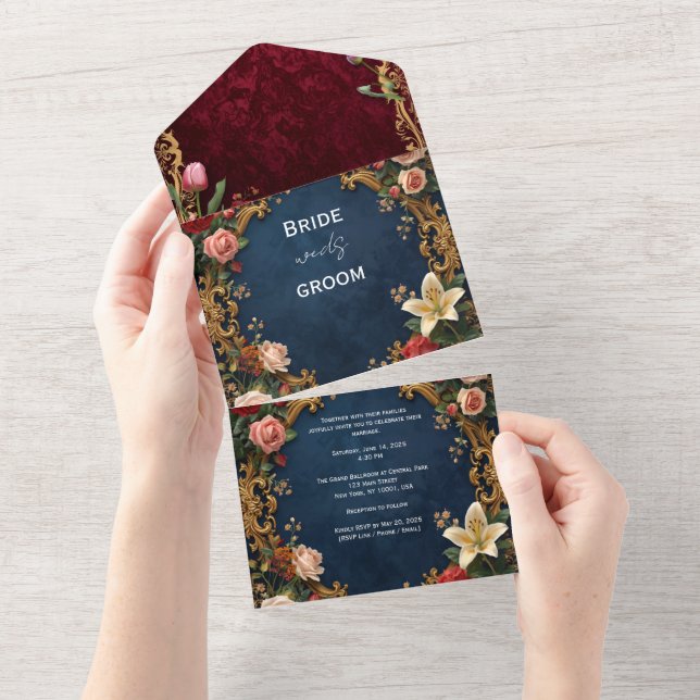 Classic Elegant Wedding Invitation Set (Tearaway)
