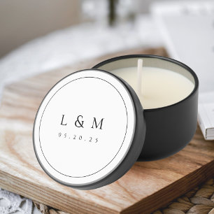 Classic Elegant Wedding Monogram Mini Candle Favors