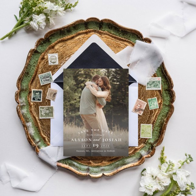 Classic Elegant Wedding Photo Save The Date (Creator Uploaded)