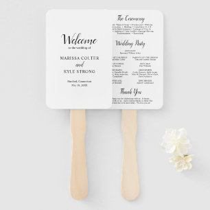 Classic Elegant Wedding Program Hand Fan