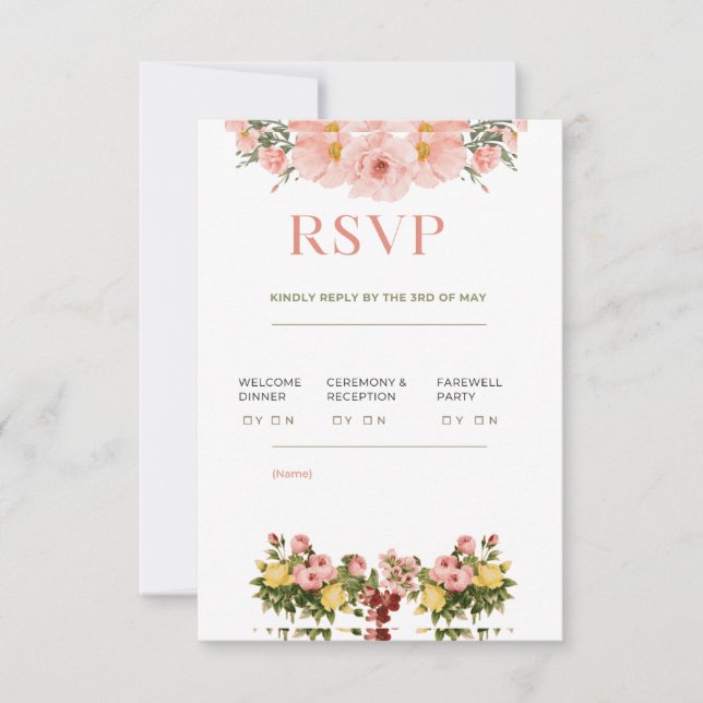 Classic Elegant Wedding RSVP Card (Front)