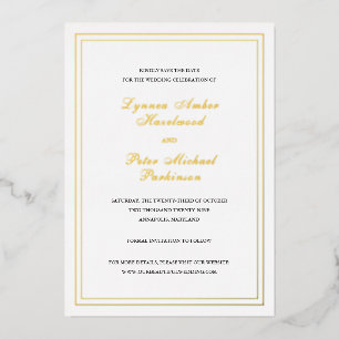 Classic Elegant Wedding Save the Date Foil Invitation