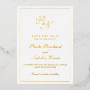 Classic Elegant Wedding Save the Date Foil Invitation
