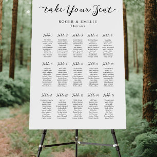 Classic Elegant Wedding Seating Chart Sign