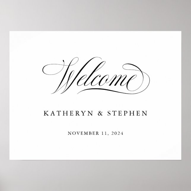 Classic Elegant Wedding Welcome Sign (Front)