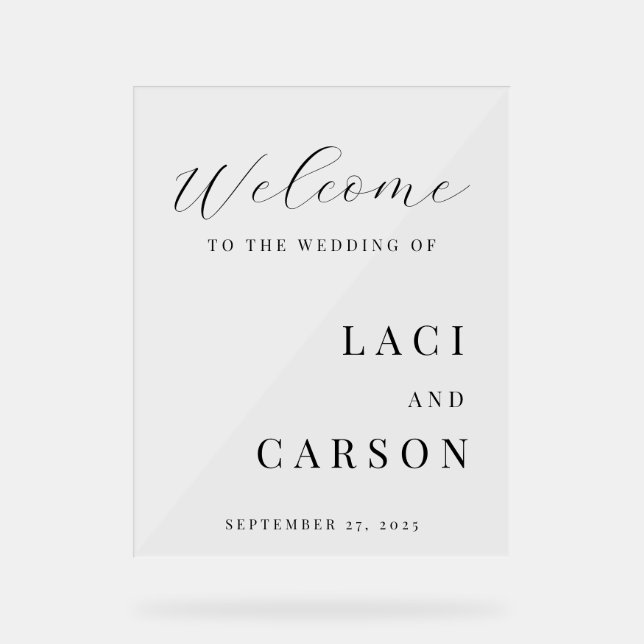 Classic Elegant Welcome Wedding Sign – Timeless  (Front)