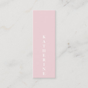 Classic elegant white pink minimalist photo plain mini business card