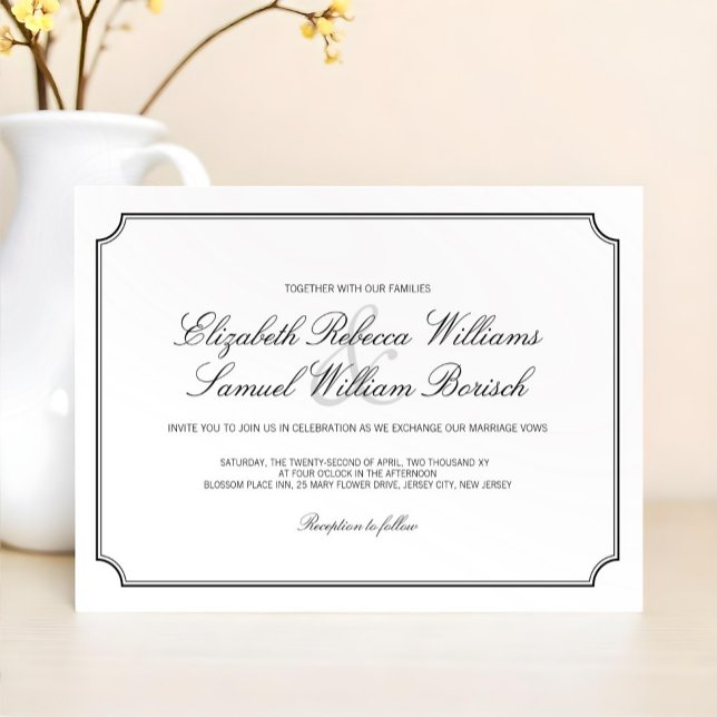 Classic Elegant White Simple Wedding Invite (Creator Uploaded)