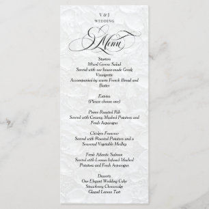 Classic Elegant White Wedding Menu