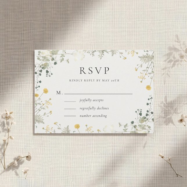 Classic Elegant Wildflower Wedding RSVP (Creator Uploaded)