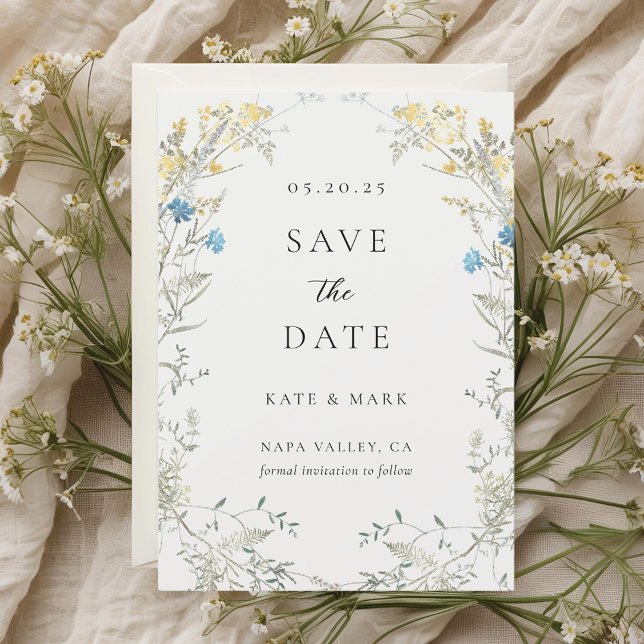 Classic Elegant Wildflower Wedding Save the Date (Creator Uploaded)
