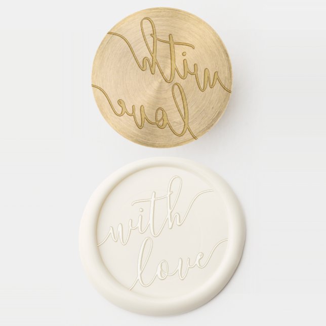 Classic Elegant With Love Calligraphy Style Wax Seal Stamp (Stamped)